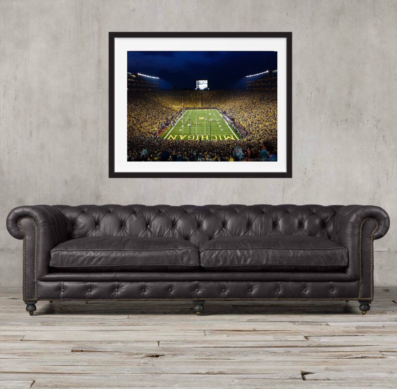 Framed Michigan Wolverines Football Stadium Artwork - Perfect Gift for Fans